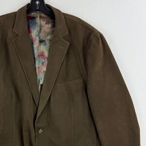 KROON Bono‎ Blazer 44-Long Unstructured Brown Cotton Stretch Size